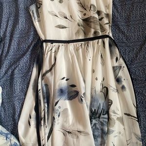 Silky blue flower dress